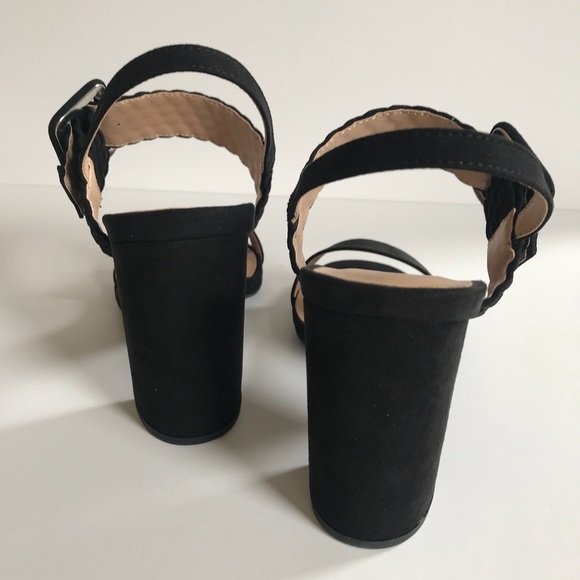 NEW! Strappy Braided Heel Sandal Black - Picture 7 of 7